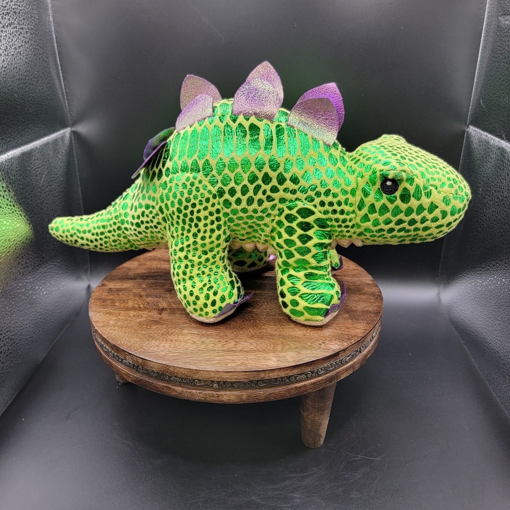 Midwood Brands Dinosaur Plush Multicolor Metallic Scales 13" Stuffed Animal
